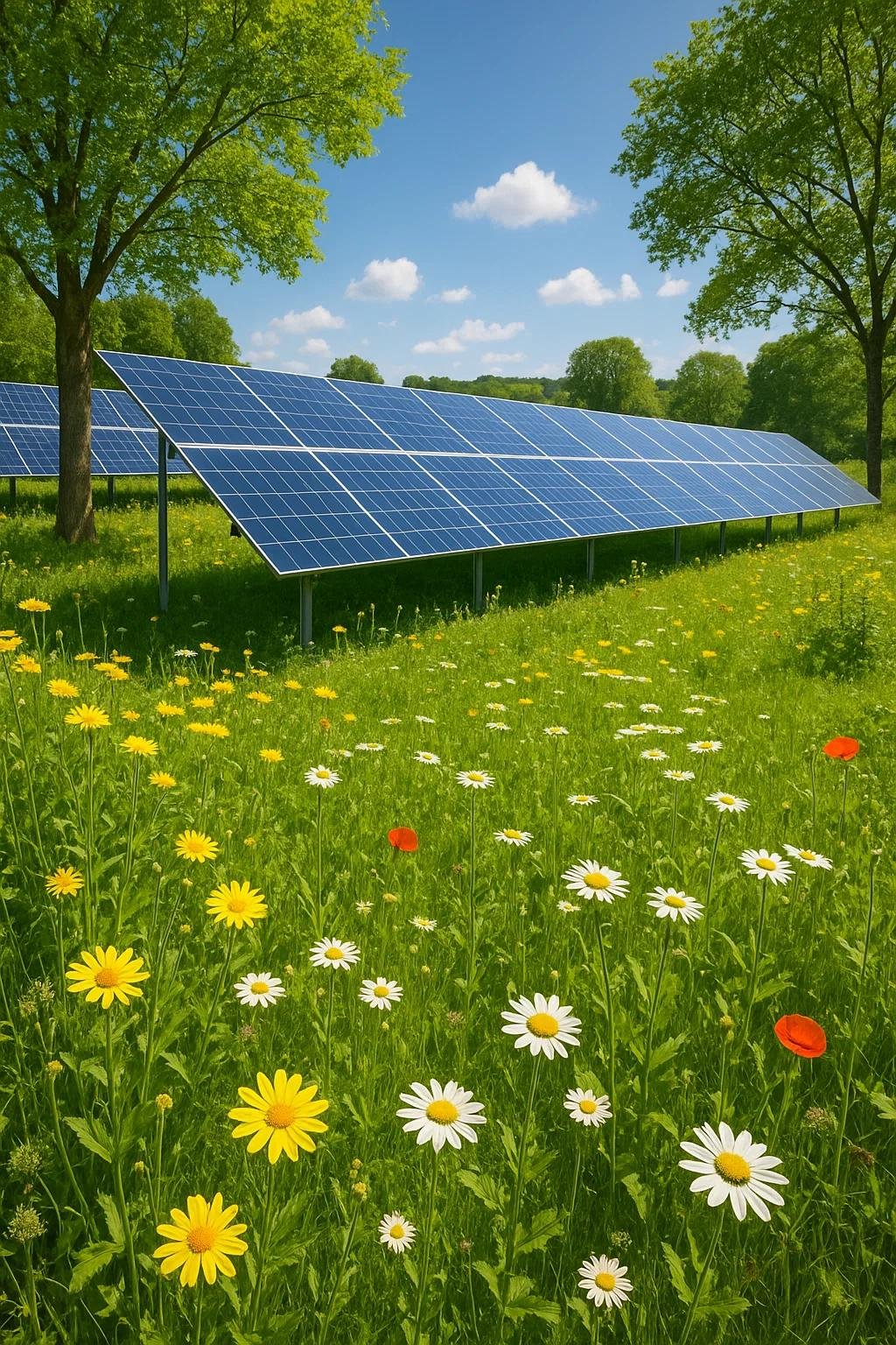 Plantas y parques solares en entornos naturales